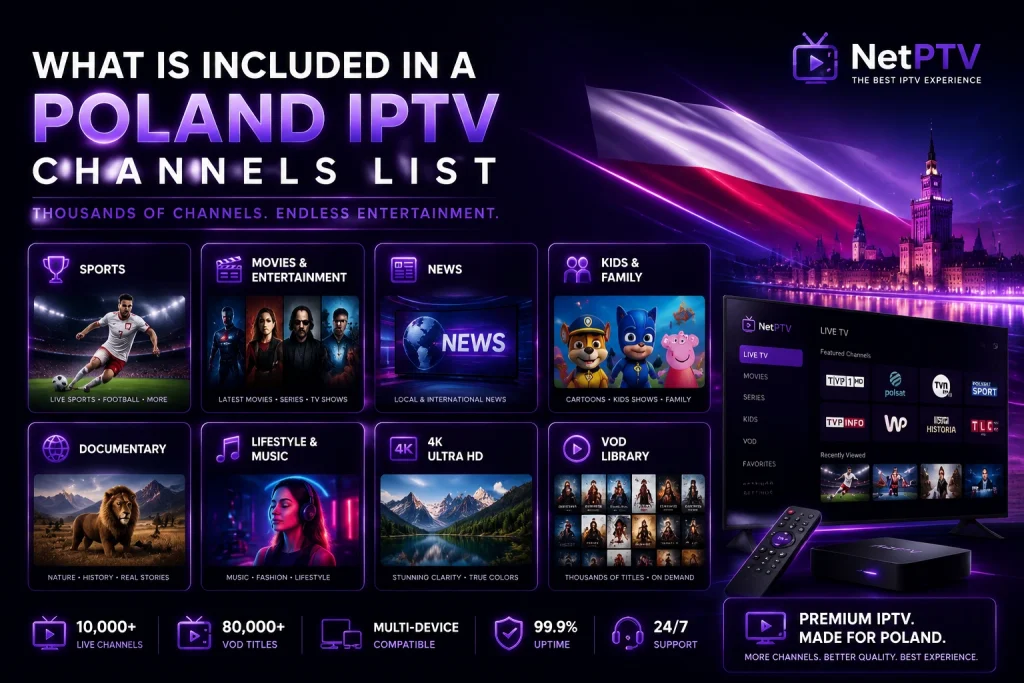 Poland IPTV Channels List Content - NetPTV