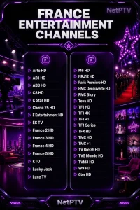 France Channels List | Full French TV Channels Directory 7 France entertainment - NetPTV
